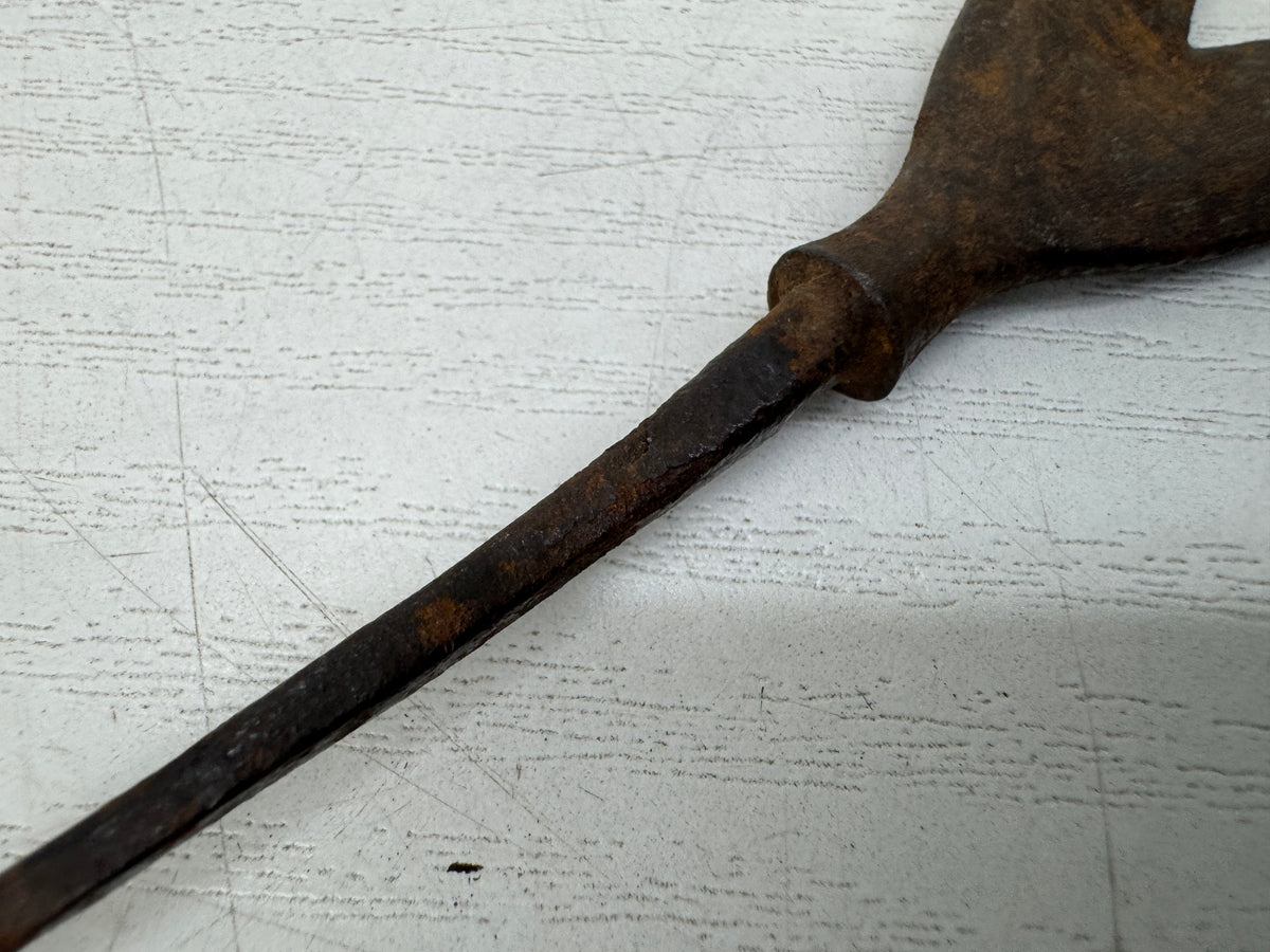 Y11137 YAJIRI Iron Karimata forked Arrowhead unsigned weaponry Japan antique