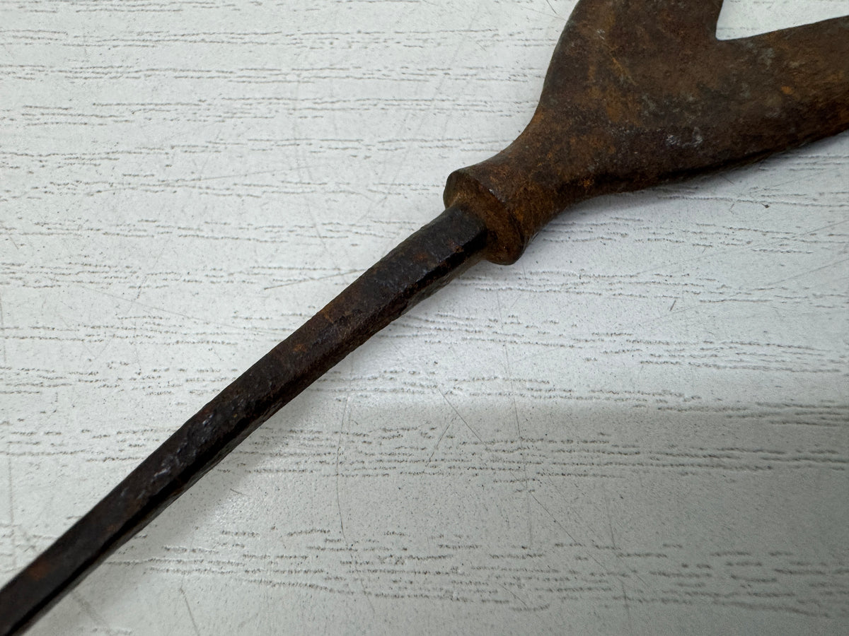 Y11137 YAJIRI Iron Karimata forked Arrowhead unsigned weaponry Japan antique