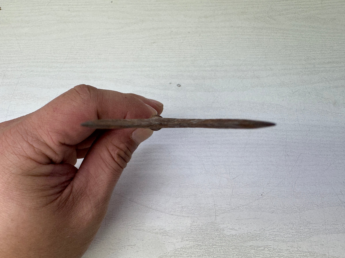 Y11137 YAJIRI Iron Karimata forked Arrowhead unsigned weaponry Japan antique