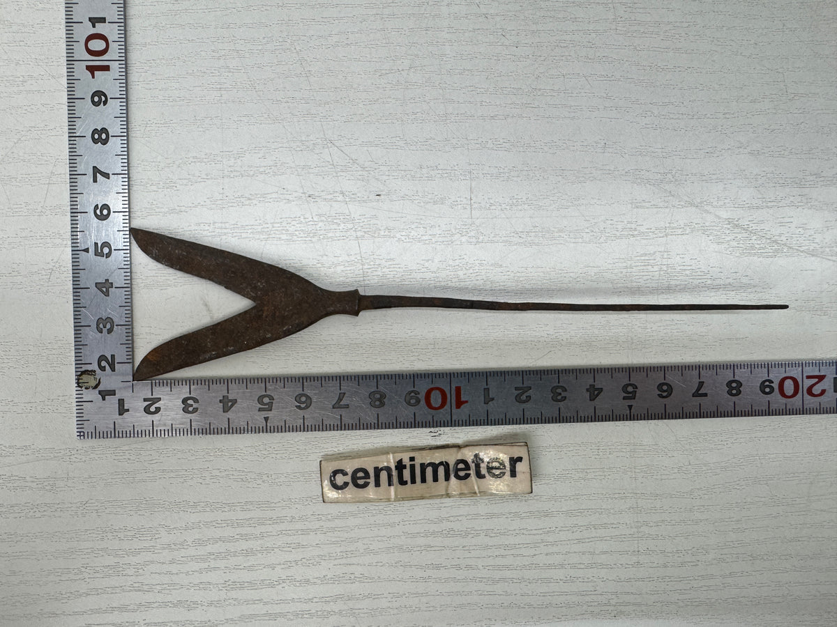 Y11137 YAJIRI Iron Karimata forked Arrowhead unsigned weaponry Japan antique