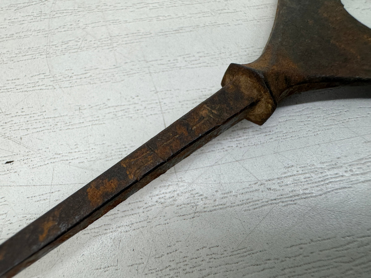 Y11138 YAJIRI Iron openwork Arrowhead signed Japan antique weapon bow arrow