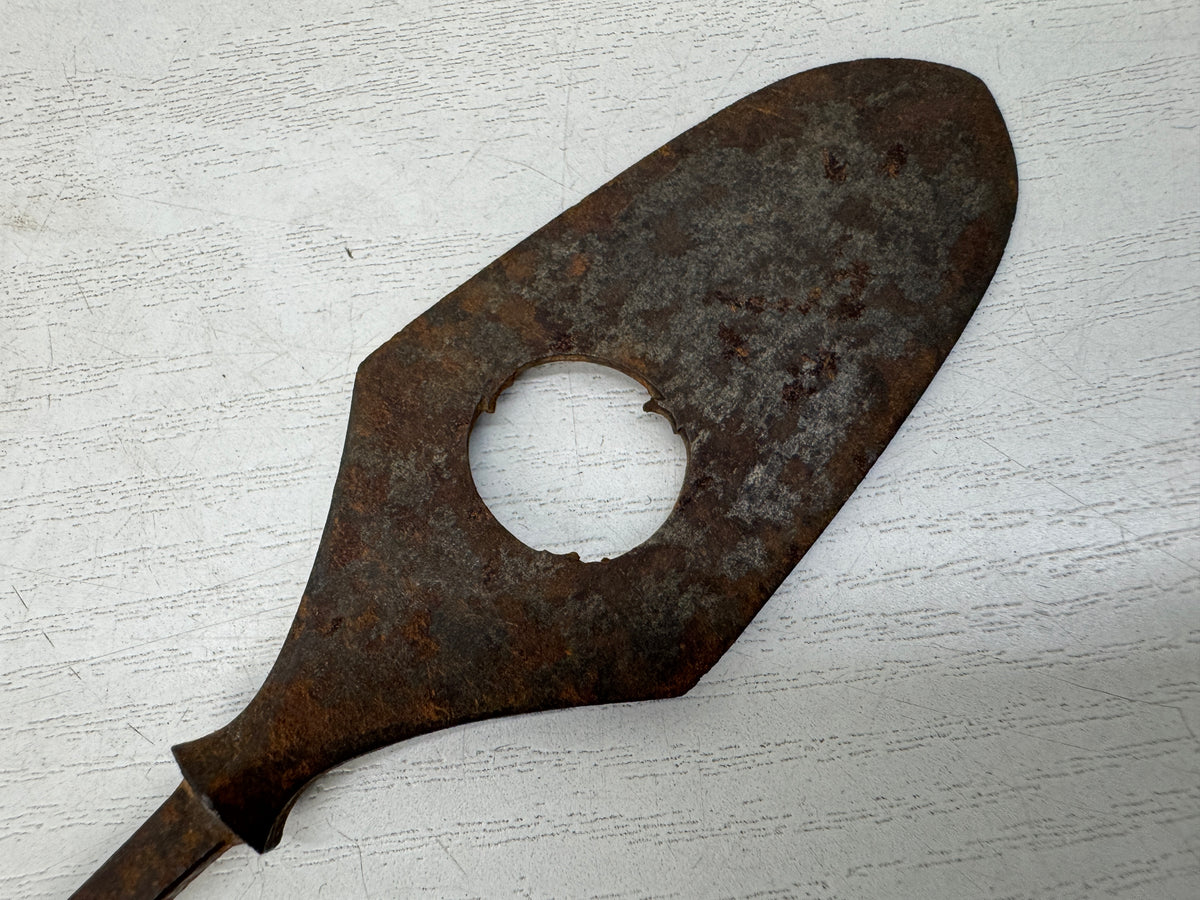 Y11138 YAJIRI Iron openwork Arrowhead signed Japan antique weapon bow arrow