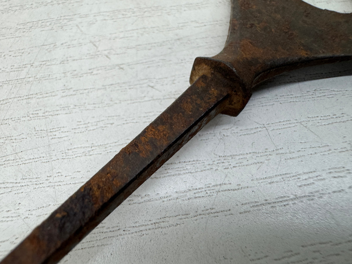 Y11138 YAJIRI Iron openwork Arrowhead signed Japan antique weapon bow arrow