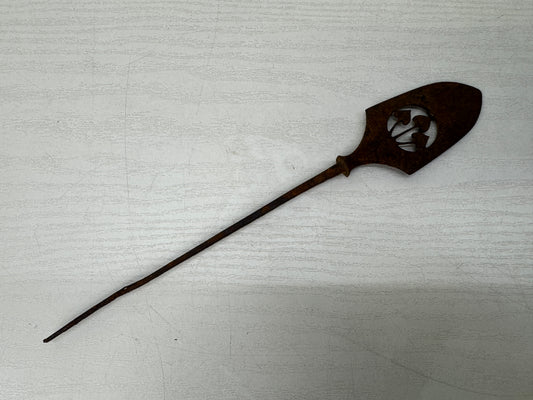 Y11139 YAJIRI Iron Hirane wide flat Arrowhead openwork weaponry Japan antique