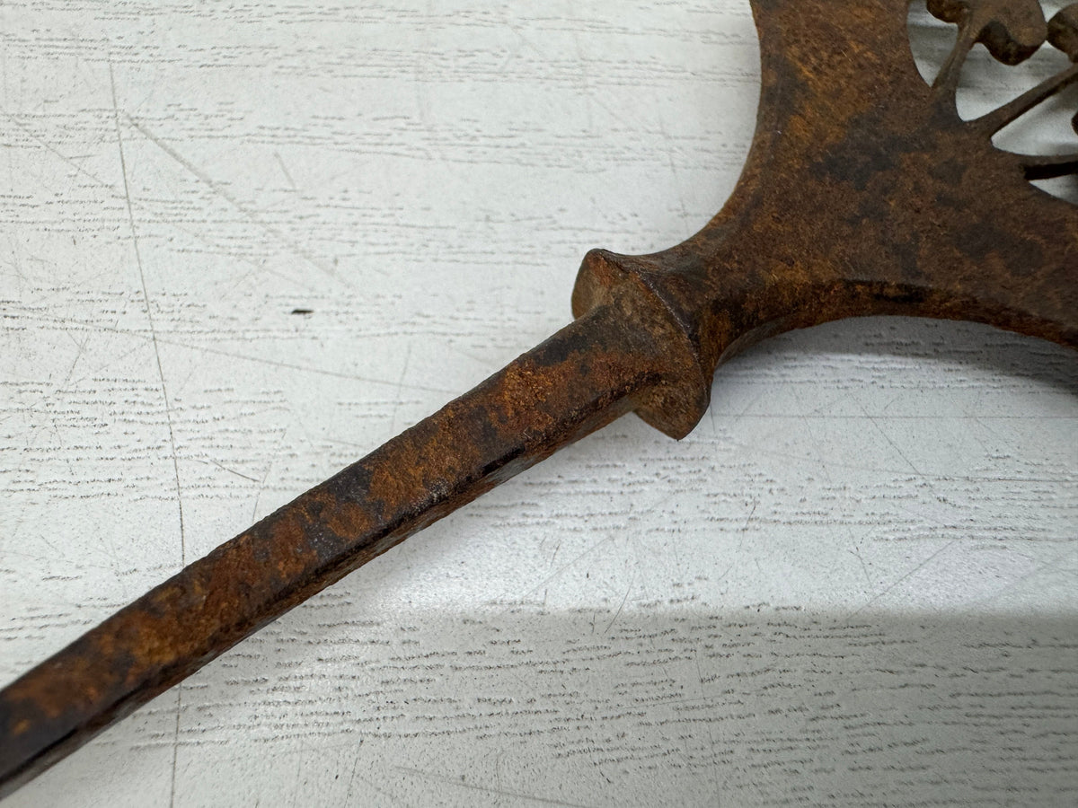 Y11139 YAJIRI Iron Hirane wide flat Arrowhead openwork weaponry Japan antique