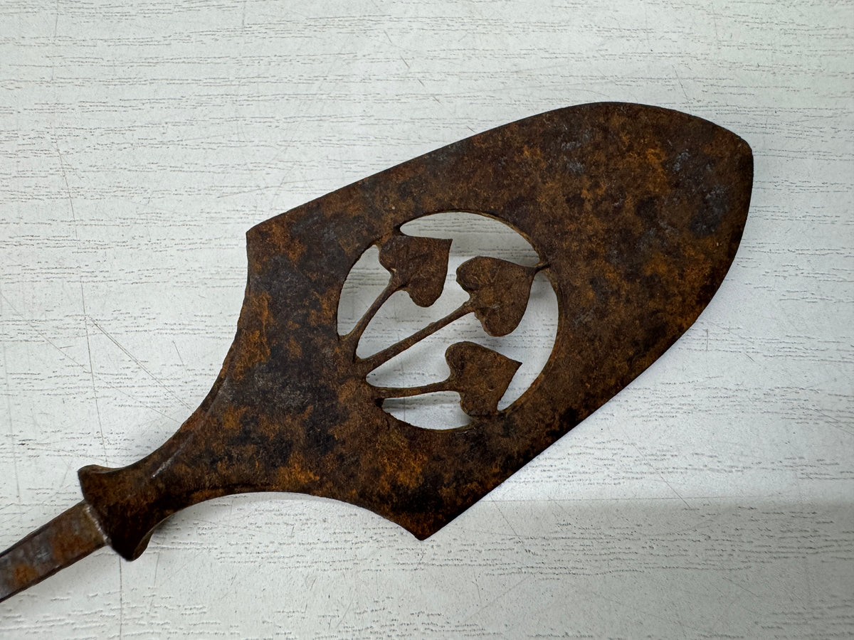 Y11139 YAJIRI Iron Hirane wide flat Arrowhead openwork weaponry Japan antique