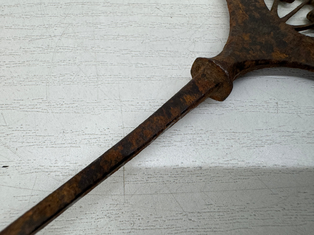 Y11139 YAJIRI Iron Hirane wide flat Arrowhead openwork weaponry Japan antique