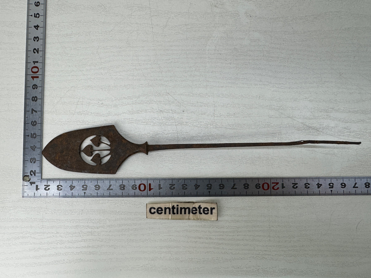 Y11139 YAJIRI Iron Hirane wide flat Arrowhead openwork weaponry Japan antique