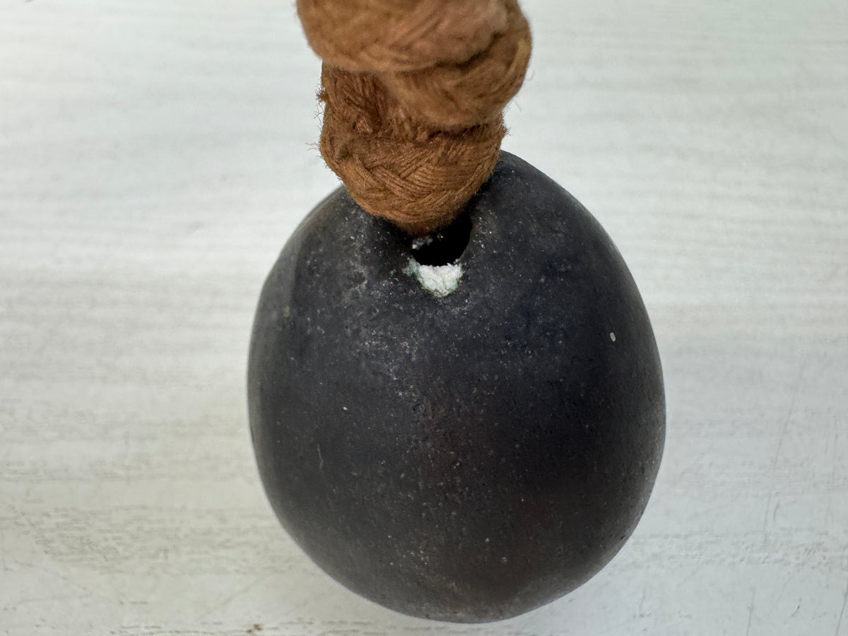 Y11146 BELL Copper Ofuku face shape ornament Japan antique accessory trinket