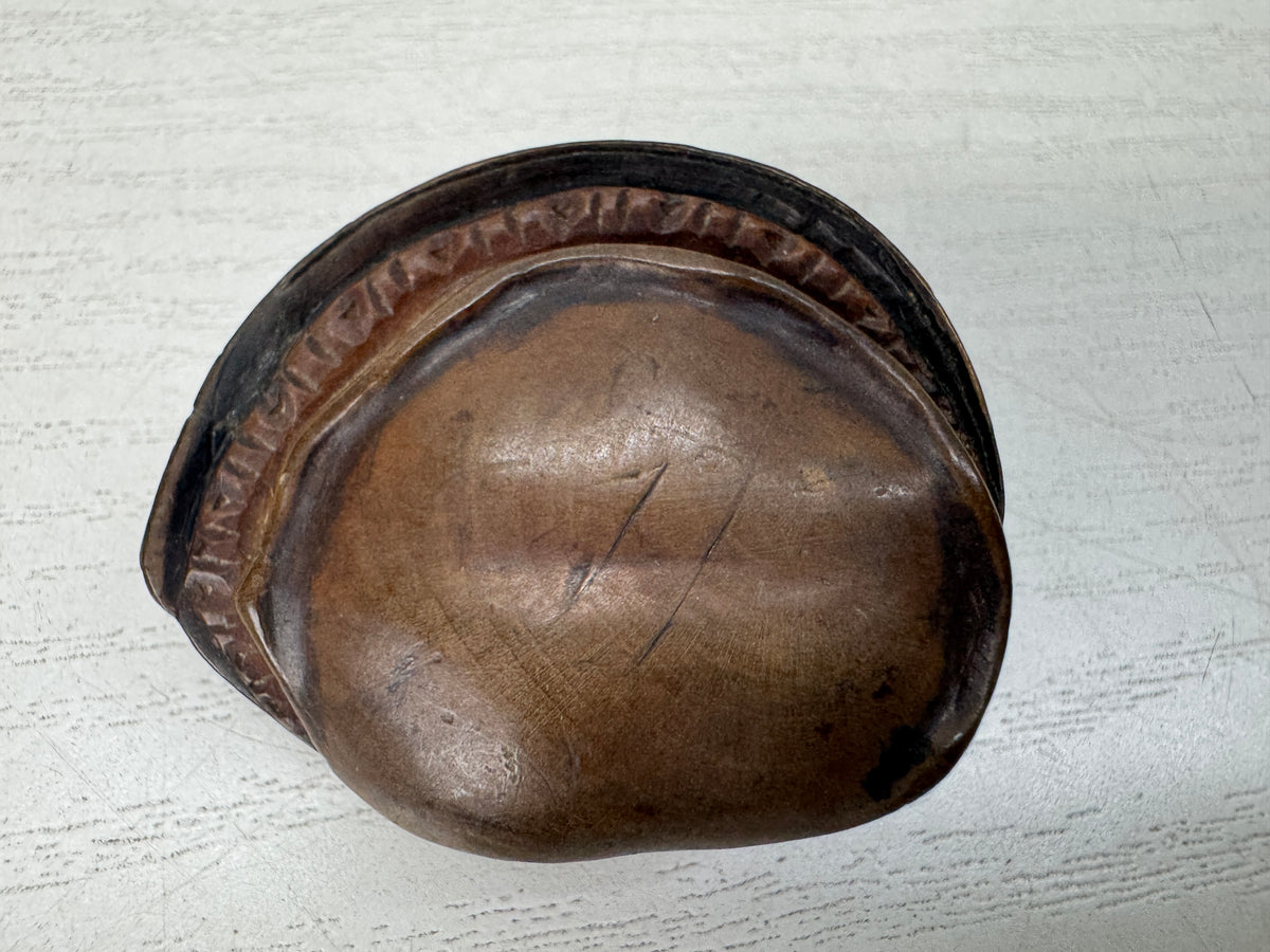 Y11149 NETSUKE wood carving Abalone Japan antique kimono accessory fashion