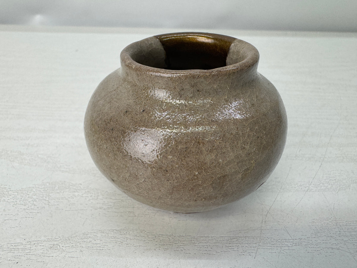 Y11151 VASE Karatsu-ware Jar kintsugi Japan antique ikebana floral arragnement