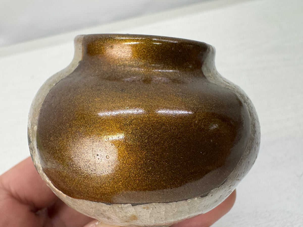 Y11151 VASE Karatsu-ware Jar kintsugi Japan antique ikebana floral arragnement
