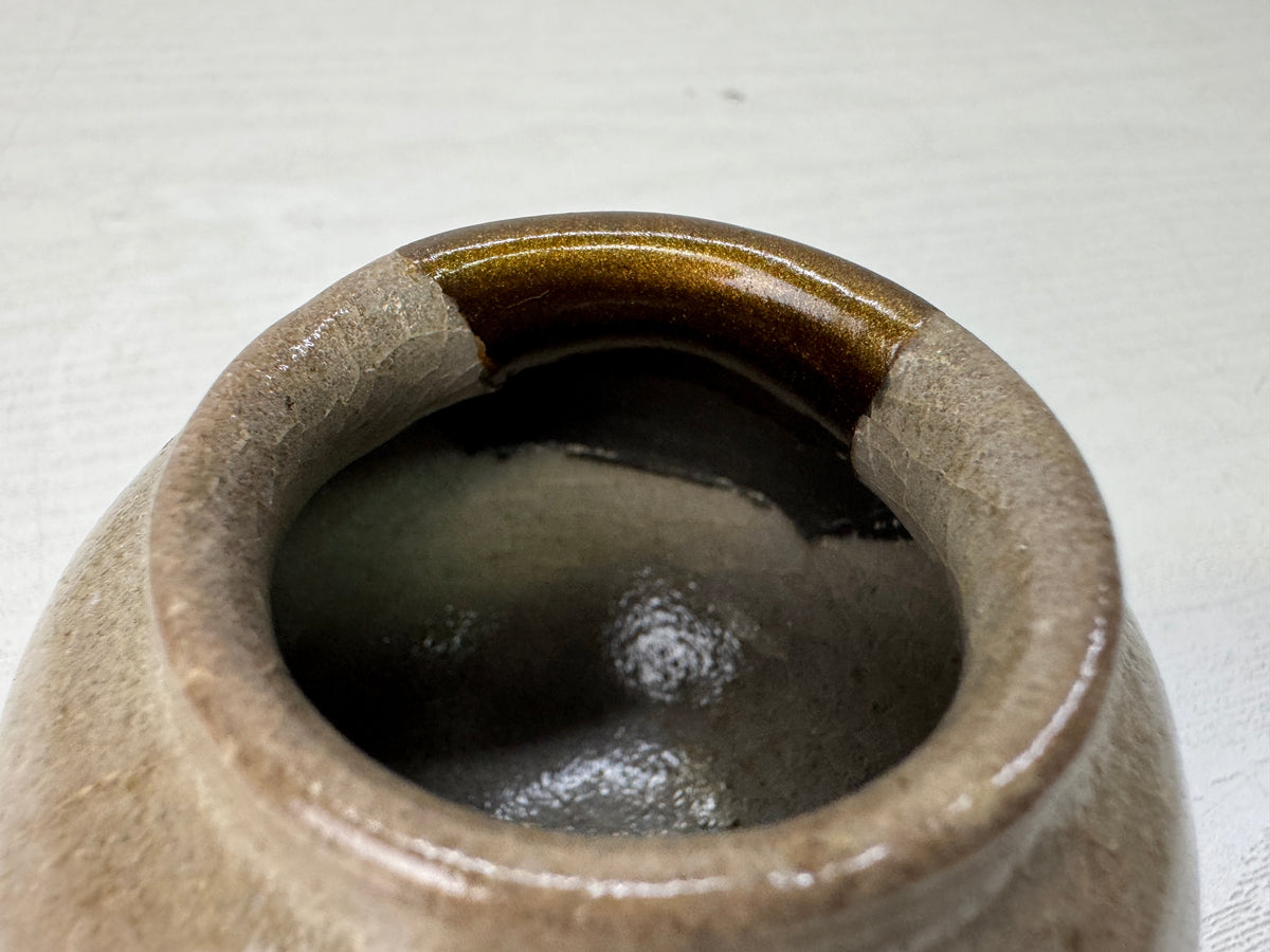 Y11151 VASE Karatsu-ware Jar kintsugi Japan antique ikebana floral arragnement