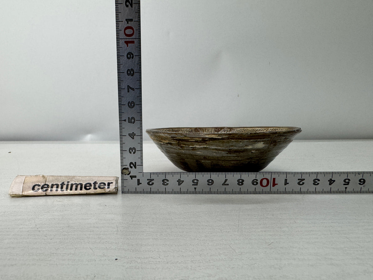 Y11152 CHAWAN Mishima flat Sake cup Sakazuki kintsugi Li Dynasty antique pottery