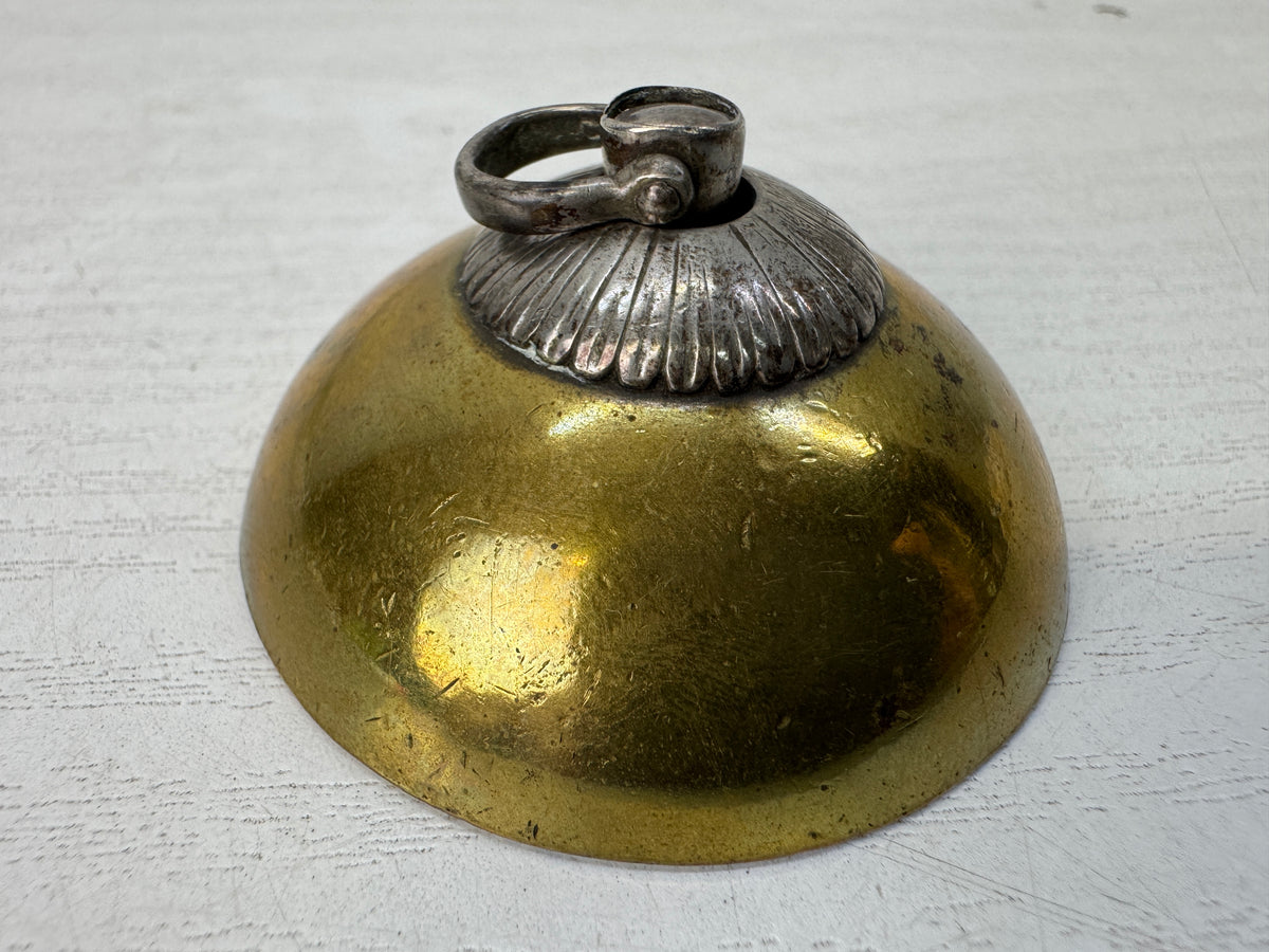 Y11154 NETSUKE Manju-style metal Sagemono Japan antique kimono accessory fashion