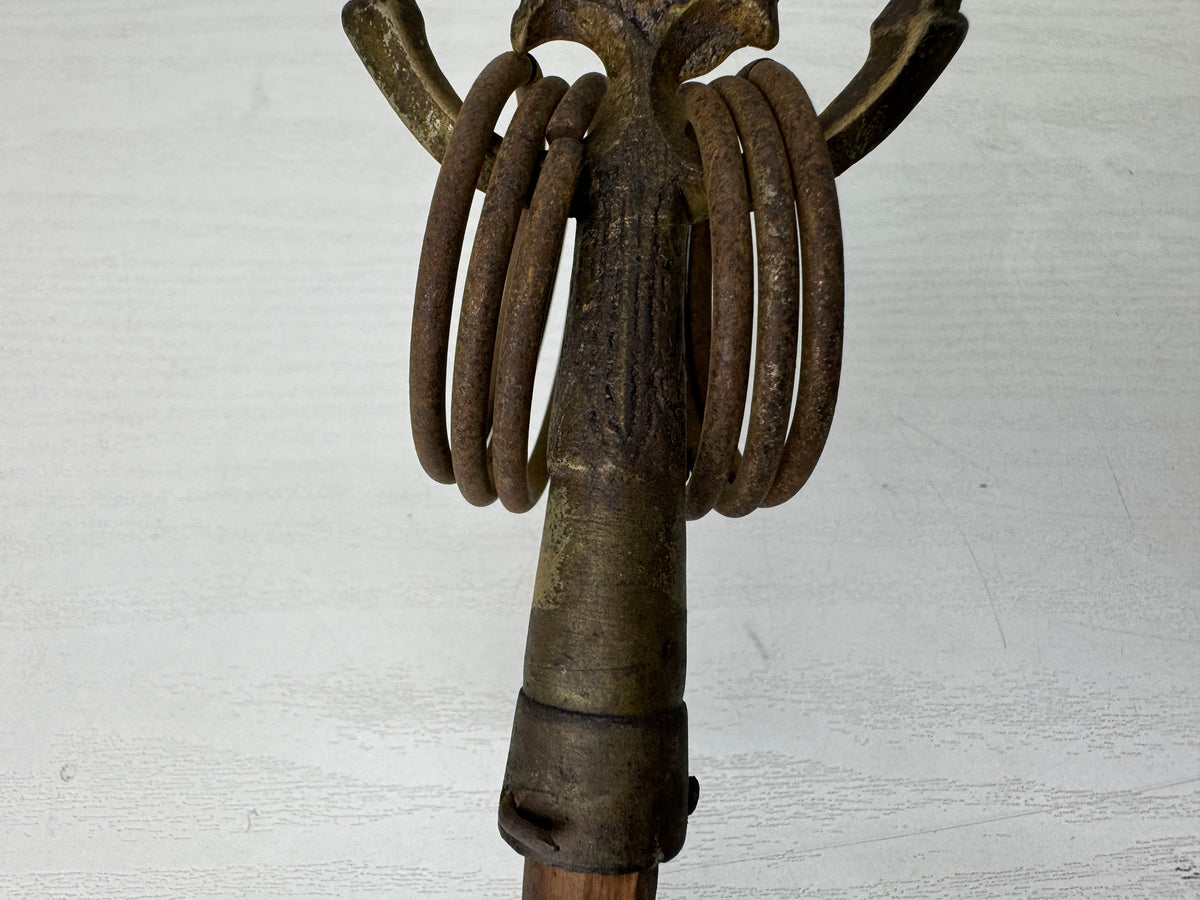 Y11155 Buddhist Altar Shakujo Khakkhara priest's staff Japan antique Buddhism