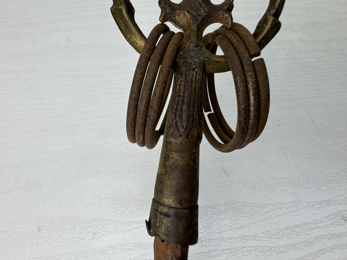 Y11155 Buddhist Altar Shakujo Khakkhara priest's staff Japan antique Buddhism
