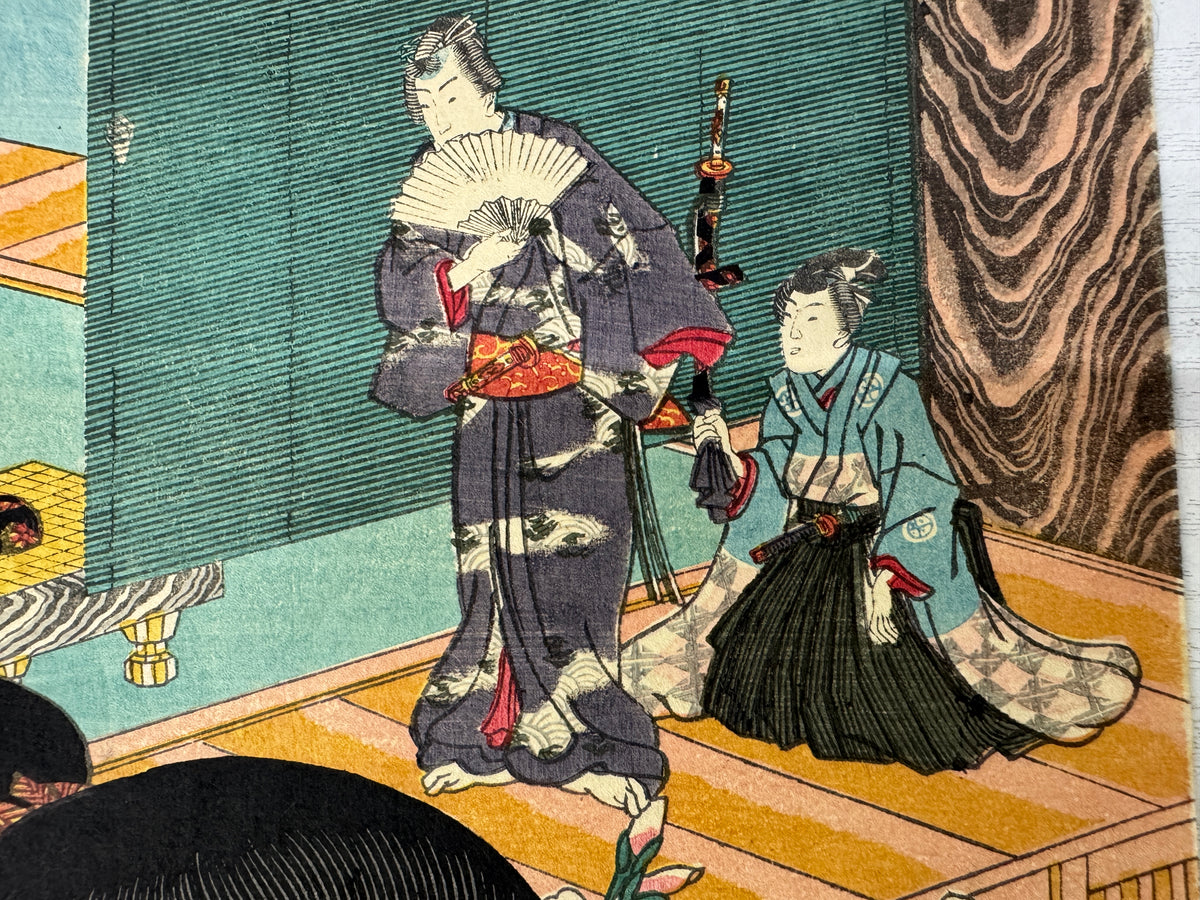 Y11162 WOODBLOCK PRINT Toyokuni Beautiful woman 1 piece Japan antique Ukiyoe