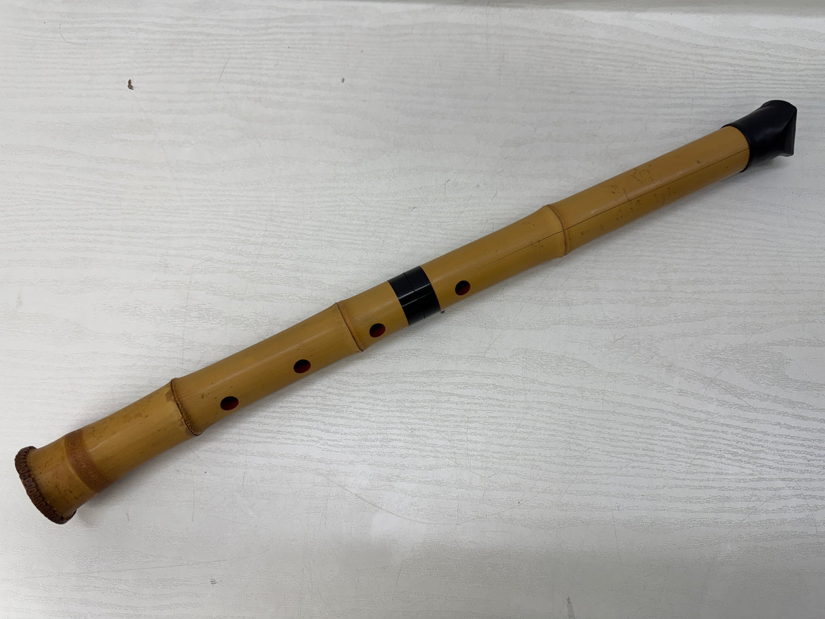 Y11163 SHAKUHACHI Bamboo flute Tozan style Japan antique musical instrument