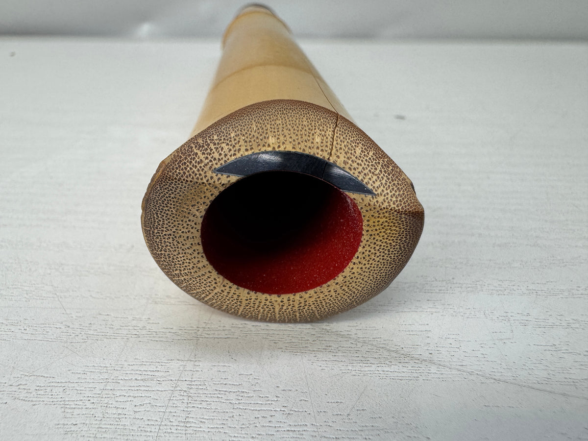 Y11163 SHAKUHACHI Bamboo flute Tozan style Japan antique musical instrument