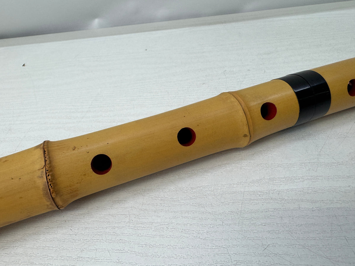 Y11163 SHAKUHACHI Bamboo flute Tozan style Japan antique musical instrument
