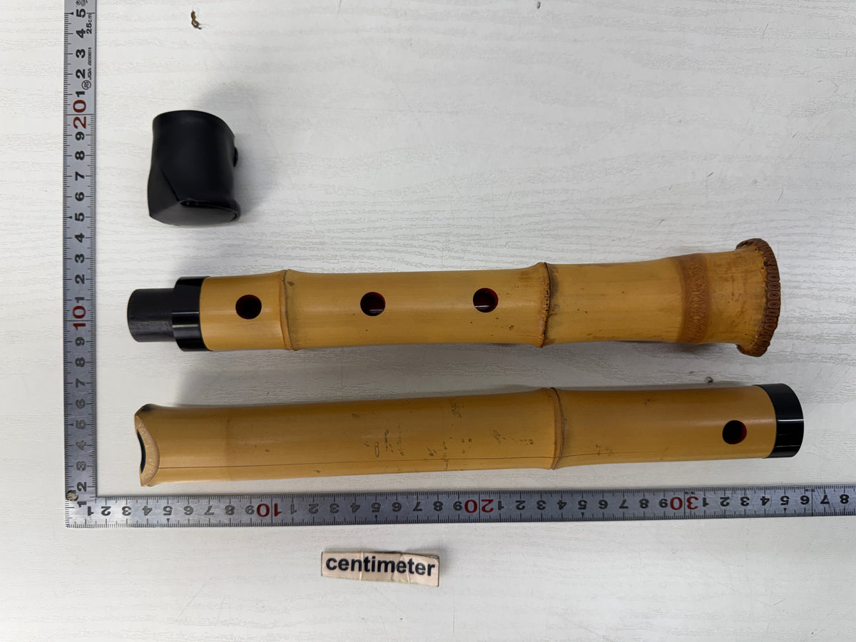 Y11163 SHAKUHACHI Bamboo flute Tozan style Japan antique musical instrument