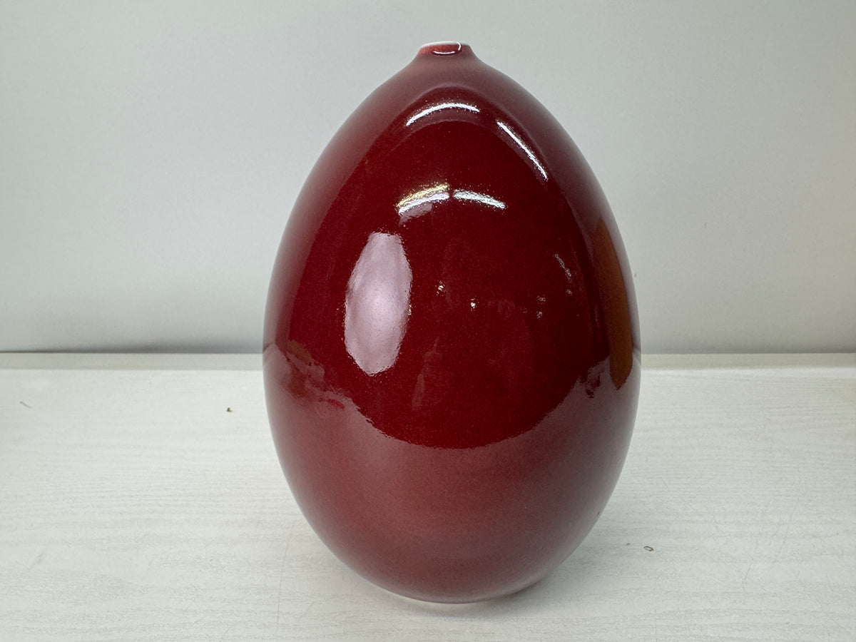 Y11164 FLOWER VASE Mino-ware cinnabar signed box Japan antique ikebana interior