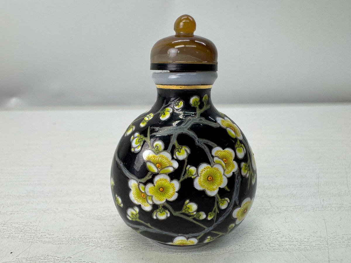 Y11168 VASE Snuff bottle Plum blossoms signed China antique tobacco container