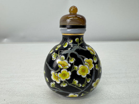 Y11168 VASE Snuff bottle Plum blossoms signed China antique tobacco container