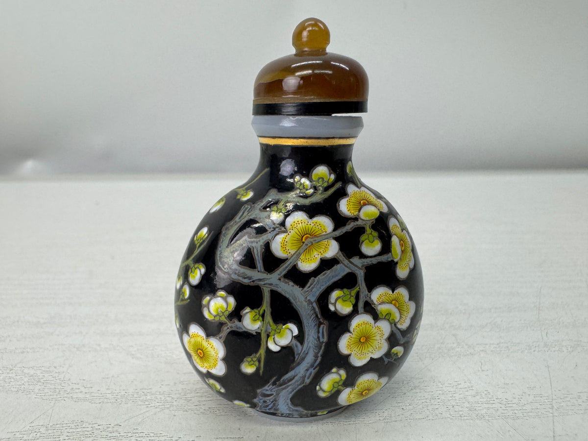 Y11168 VASE Snuff bottle Plum blossoms signed China antique tobacco container