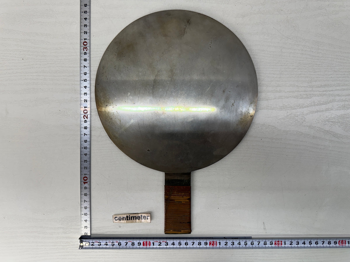 Y11171 KAGAMI Old bronze mirror signed case Japan antique grooming appearance