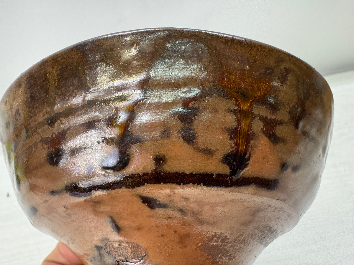 Y11172 CHAWAN Totoya bowl signed box Japan antique tea ceremony pottery cup