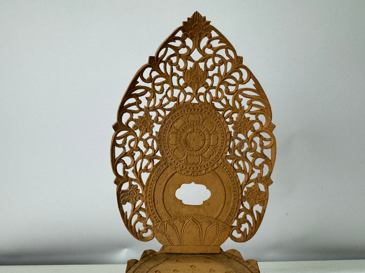Y11178 STATUE Plain wood carving gold leaf Buddha figure Japan antique Buddhism