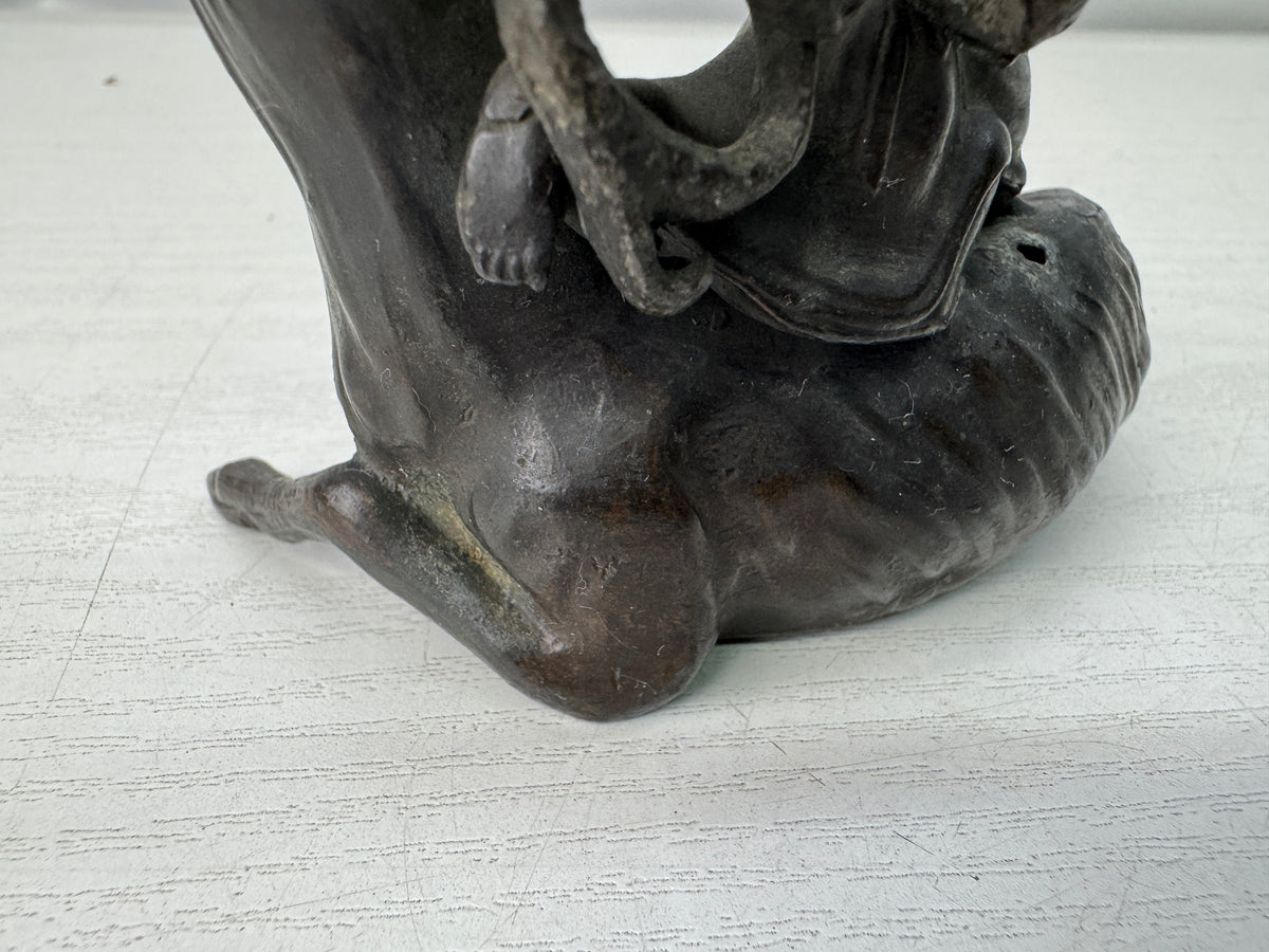 Y11206 SUITEKI Antimony stationery suzuri water pot calligrapher Japan antique