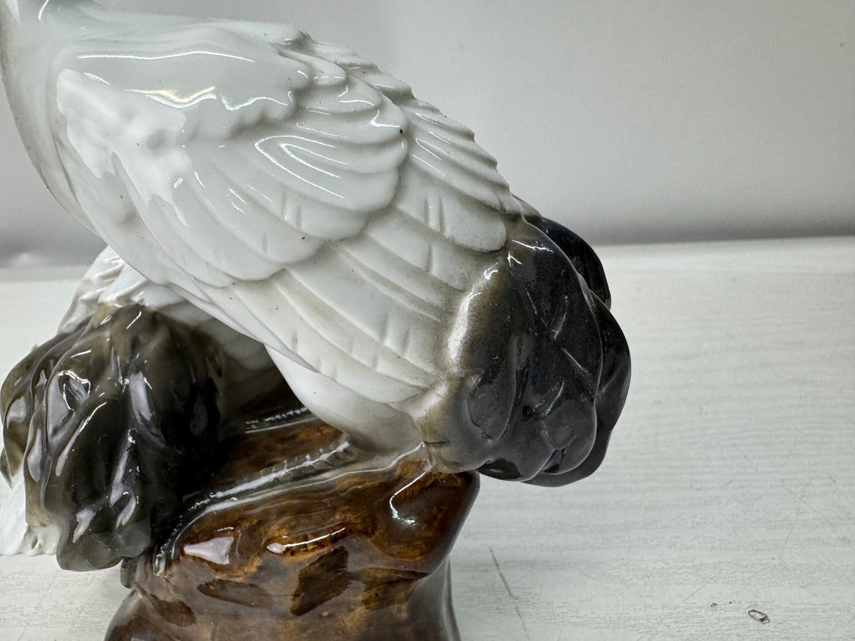 Y11209 OKIMONO Arita-ware Crain figurine signed box Japan antique interior decor