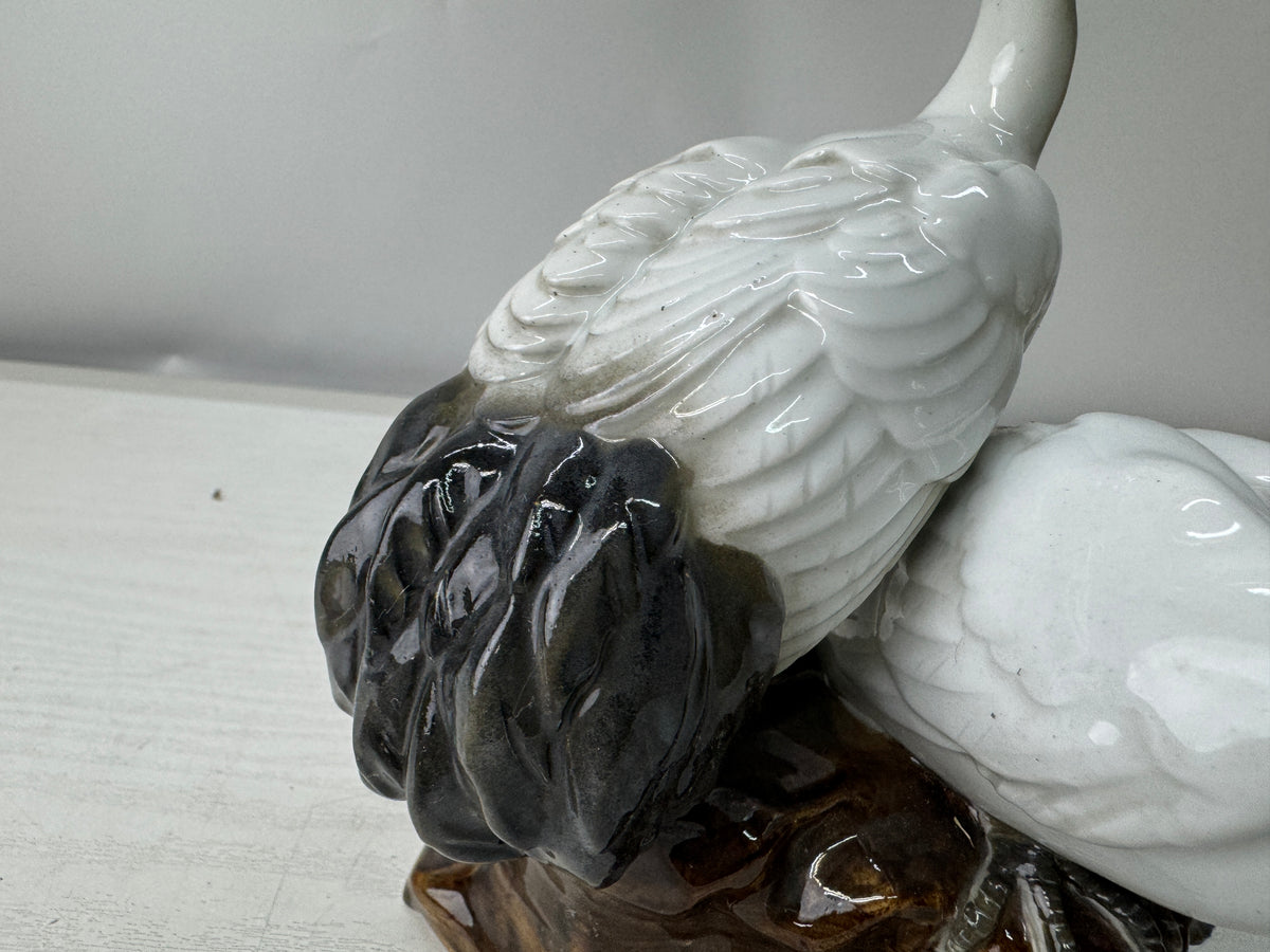 Y11209 OKIMONO Arita-ware Crain figurine signed box Japan antique interior decor