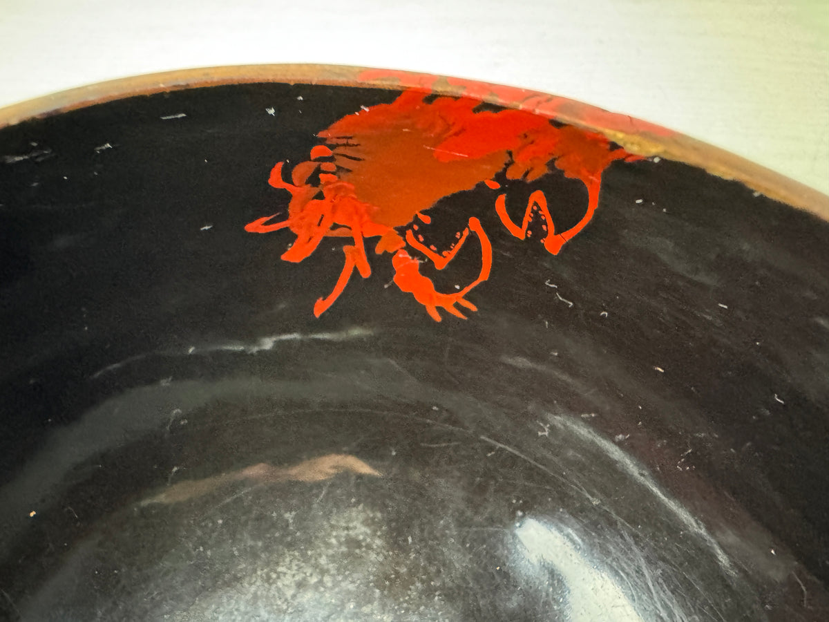 Y11212 KENSUI Coconut shell water pot container Crab Japan antique tea ceremony