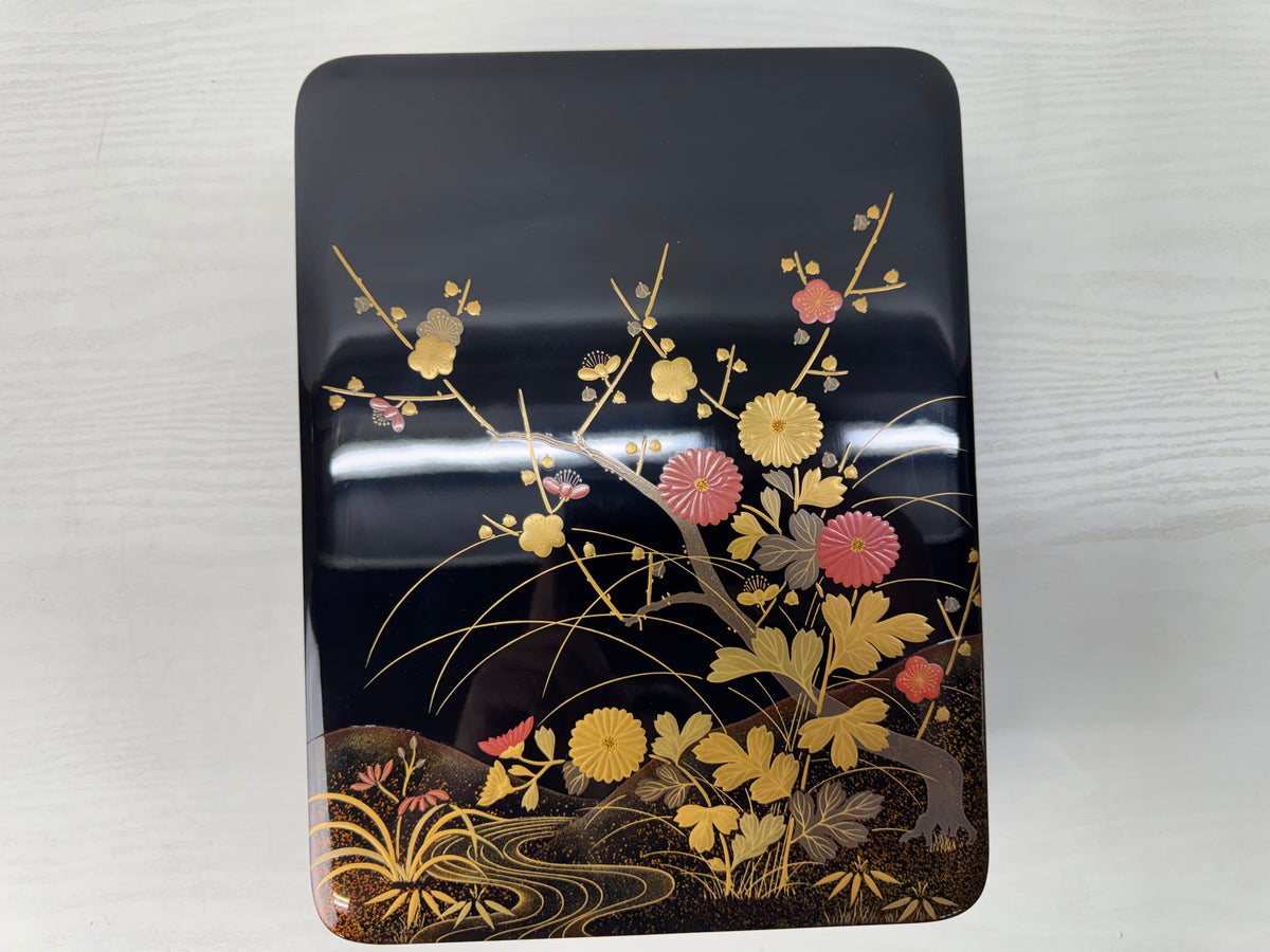 Y11214 BOX Zohiko Makie small case storage signed box Japan antique container