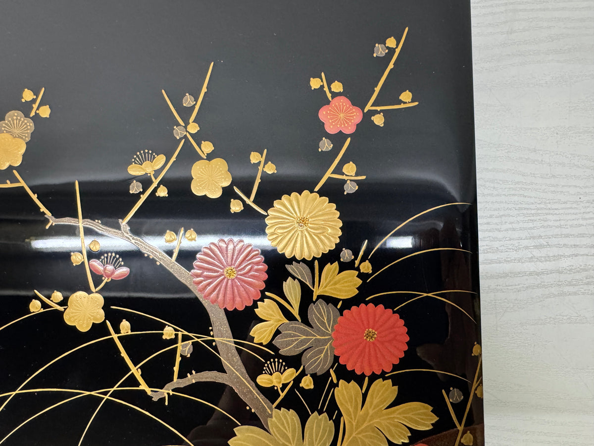 Y11214 BOX Zohiko Makie small case storage signed box Japan antique container