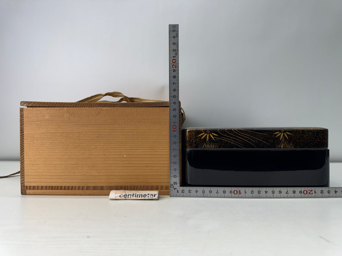 Y11214 BOX Zohiko Makie small case storage signed box Japan antique container