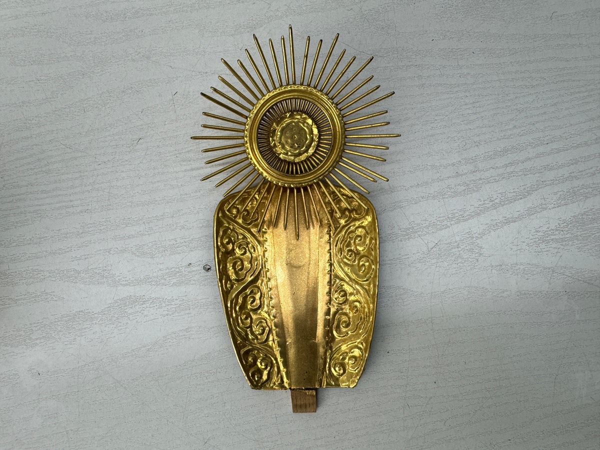 Y11217 STATUE plain wood carving gold leaf Buddha figure Japan antique Buddhism