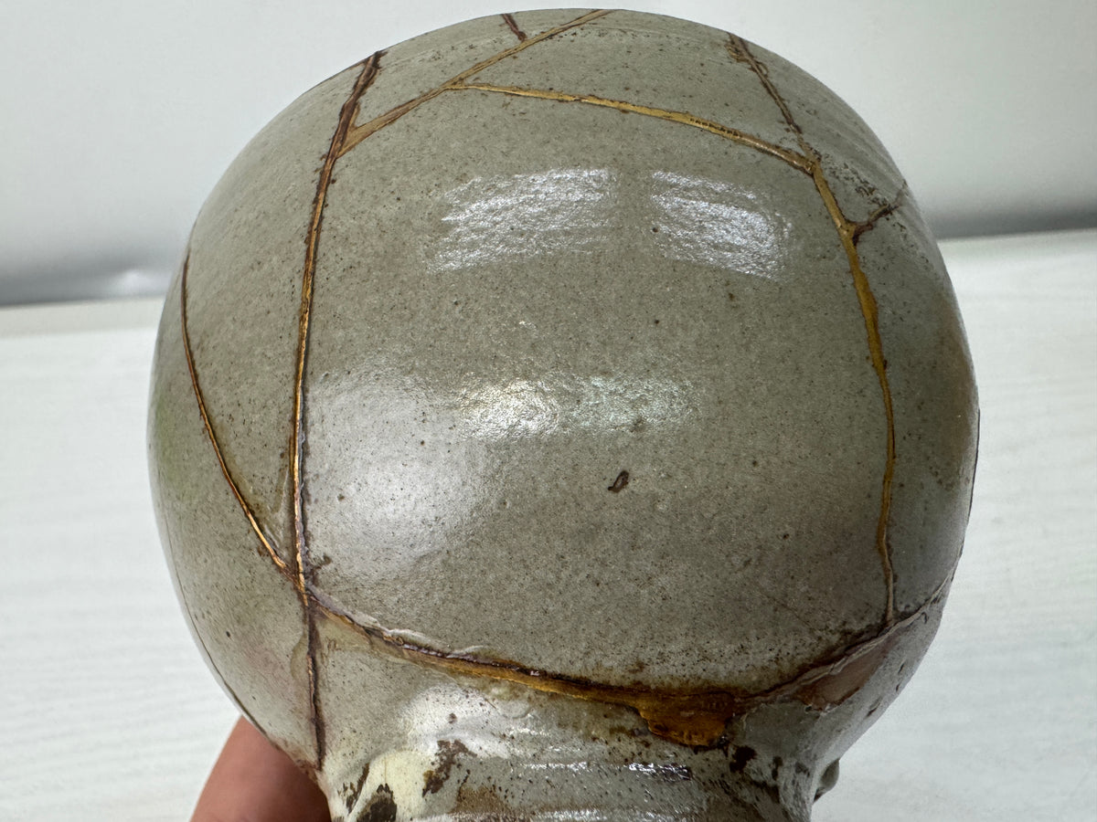 Y11220 CHAWAN Asahi-ware kintsugi bowl signed Japan antique tea ceremony pottery