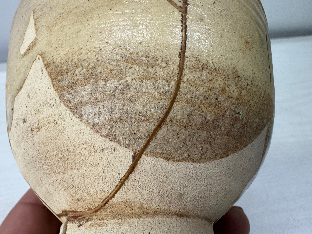 Y11221 CHAWAN Kyo-ware Ninsei kintsugi bowl signed Japan antique tea ceremony