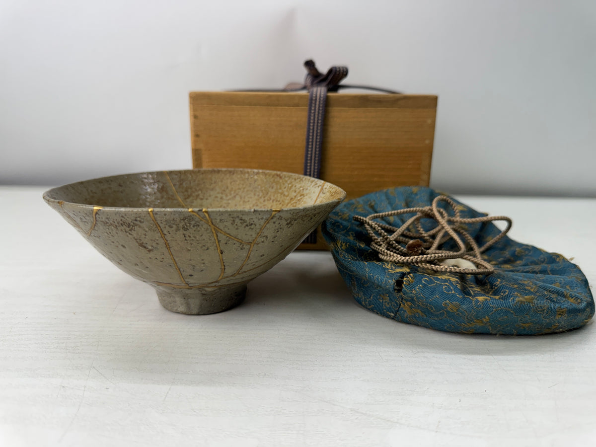Y11223 CHAWAN Korean flat bowl kintsugi Shifuku bag Korea antique tea ceremony