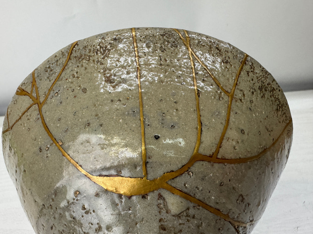 Y11223 CHAWAN Korean flat bowl kintsugi Shifuku bag Korea antique tea ceremony