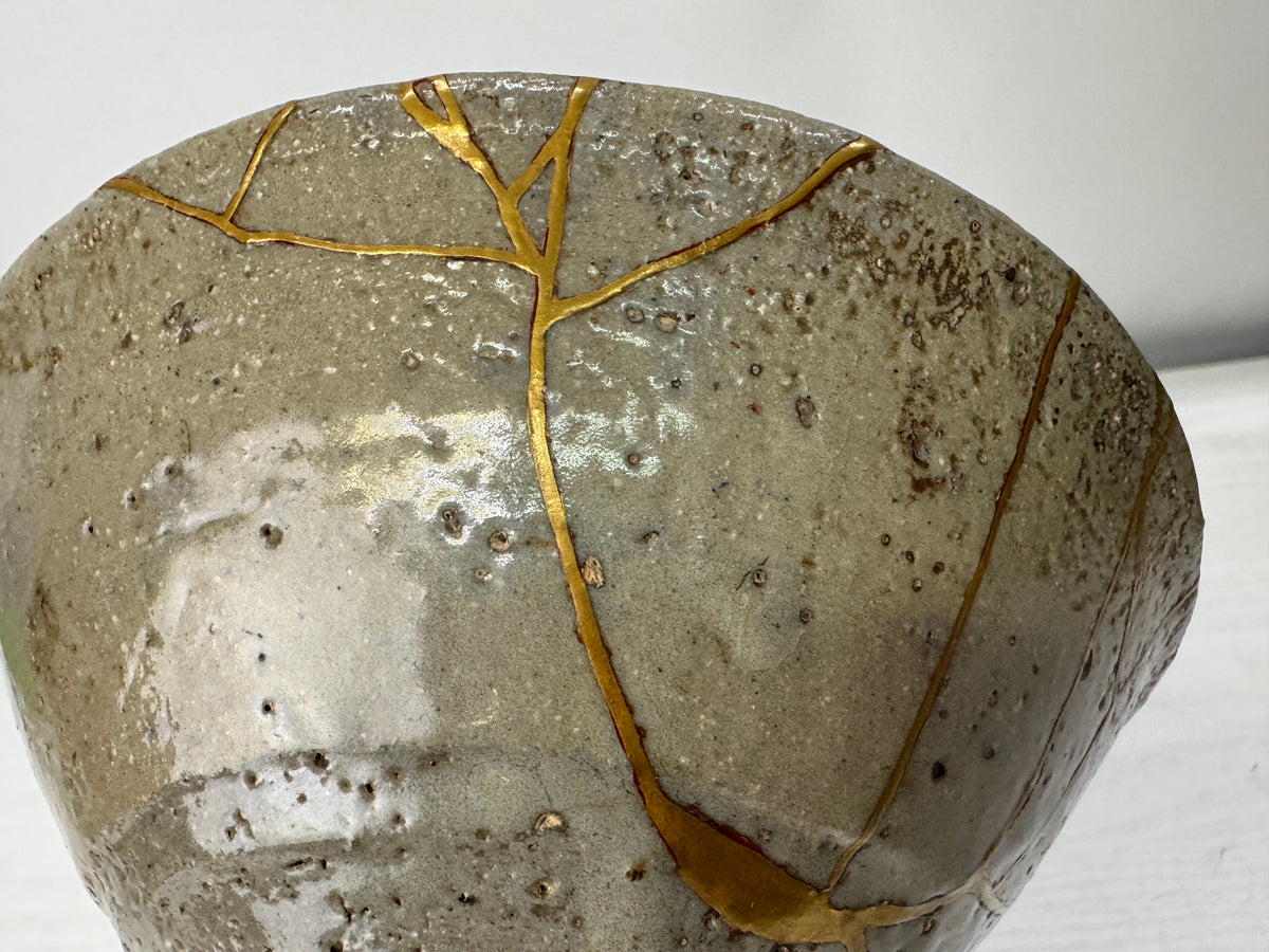Y11223 CHAWAN Korean flat bowl kintsugi Shifuku bag Korea antique tea ceremony