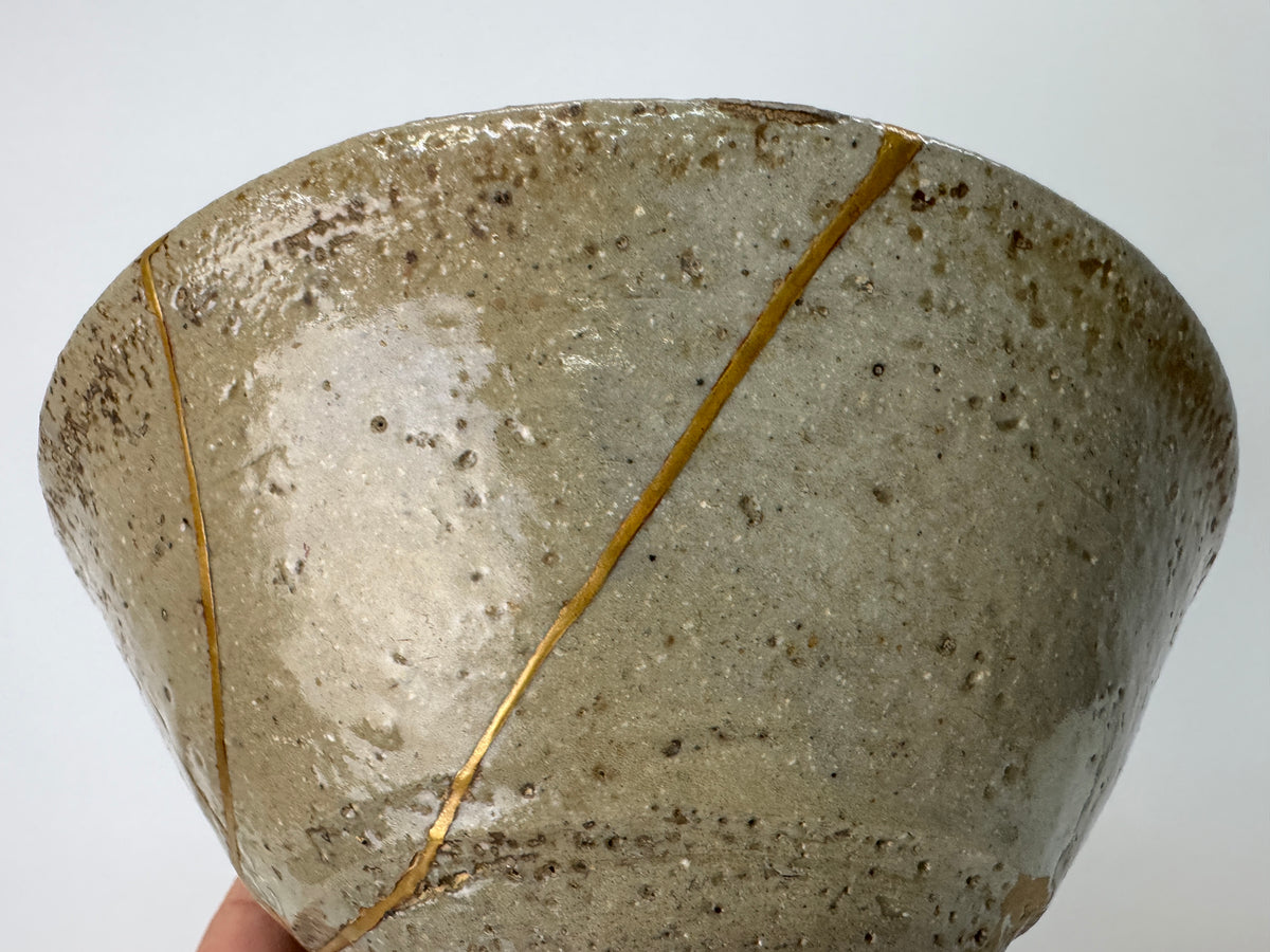 Y11223 CHAWAN Korean flat bowl kintsugi Shifuku bag Korea antique tea ceremony