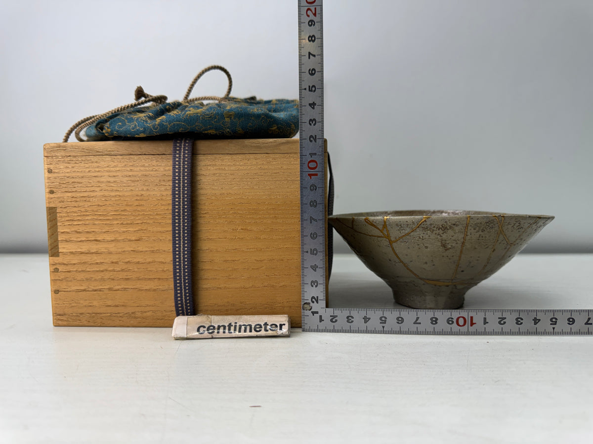 Y11223 CHAWAN Korean flat bowl kintsugi Shifuku bag Korea antique tea ceremony