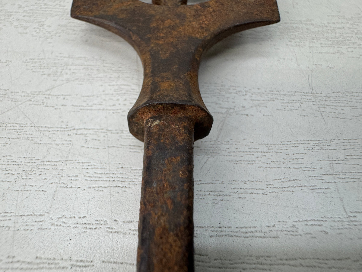 Y11225 YAJIRI Iron Arrowhead signed Myochin scratches Japan antique weapon arrow