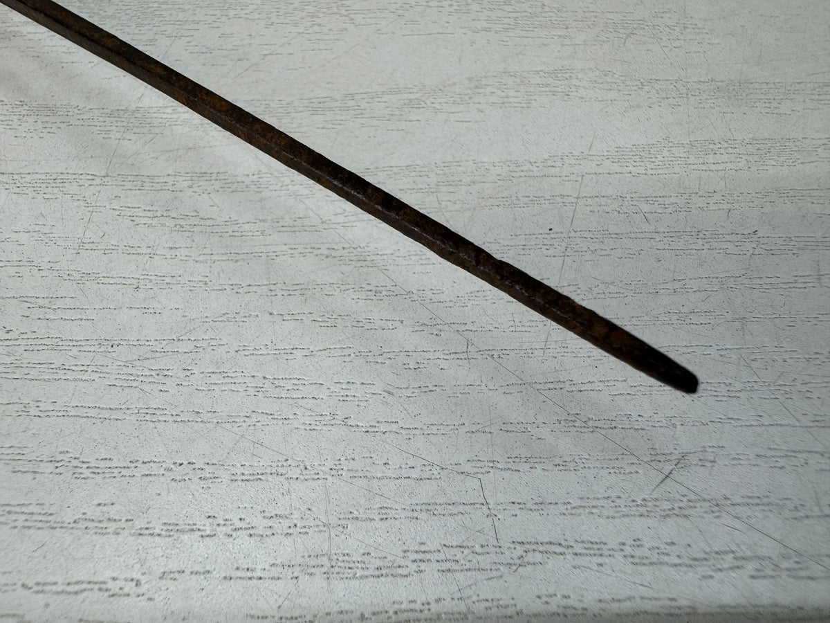 Y11226 YAJIRI Iron Arrowhead Mitsuba-aoi openwork Japan antique weapon bow arrow